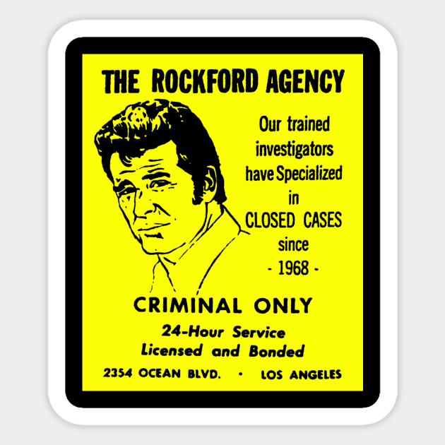 The Rockford Agency Sticker by Atomic Luau Pop Emporium